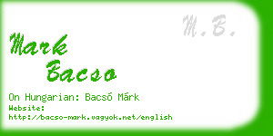 mark bacso business card