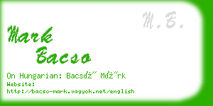 mark bacso business card